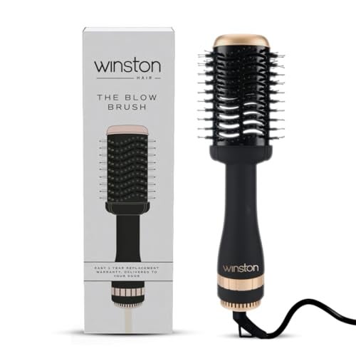 Winston 2-in-1 Hair Styling Blow Brush for Women - 1200 Watts | Hot Air Brush, Hair Volumizer Brush, Hair Blow Dryer Brush with Charcoal Bristles for Salon-Quality Volume and Shine (Black) 1 Year Warranty - Image 1