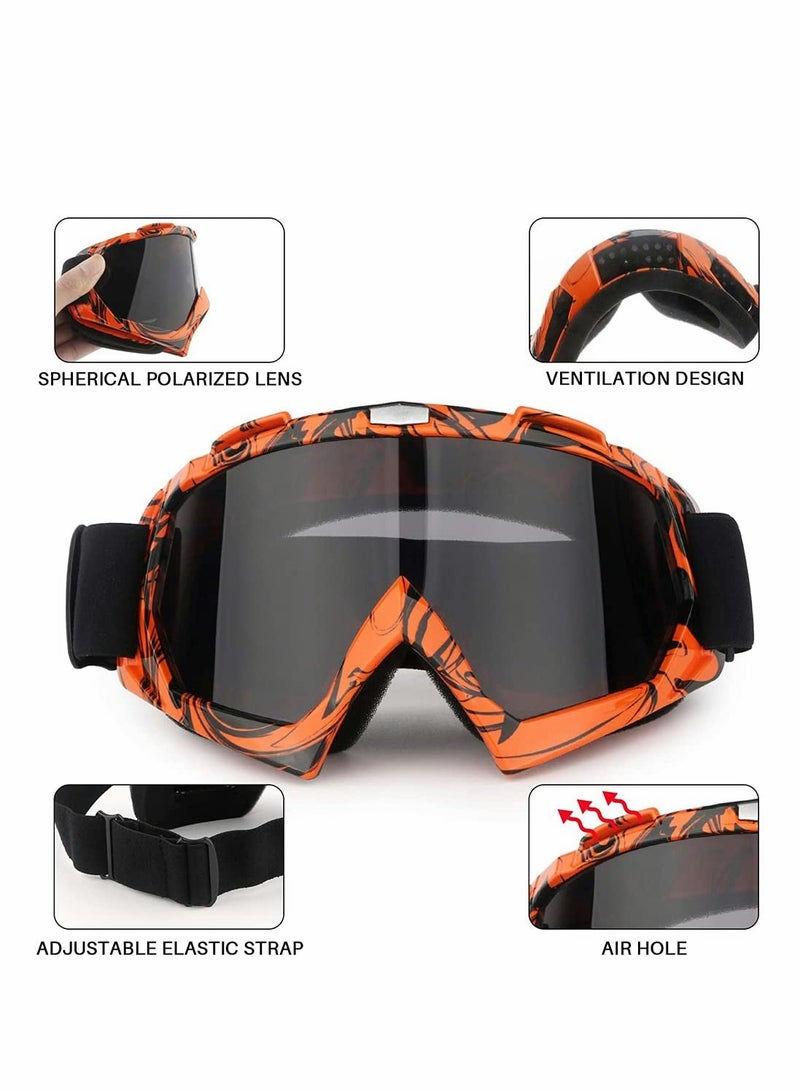 Excefore Motorcycle Goggles, ATV Dirt Bike Anti Scratch Motocross Protect Bendable Eyewear Off Road Dust proof Anti Fog Riding Goggles with Adjustable Strap for Adult Youth (Transparent Lens Type) - Image 2
