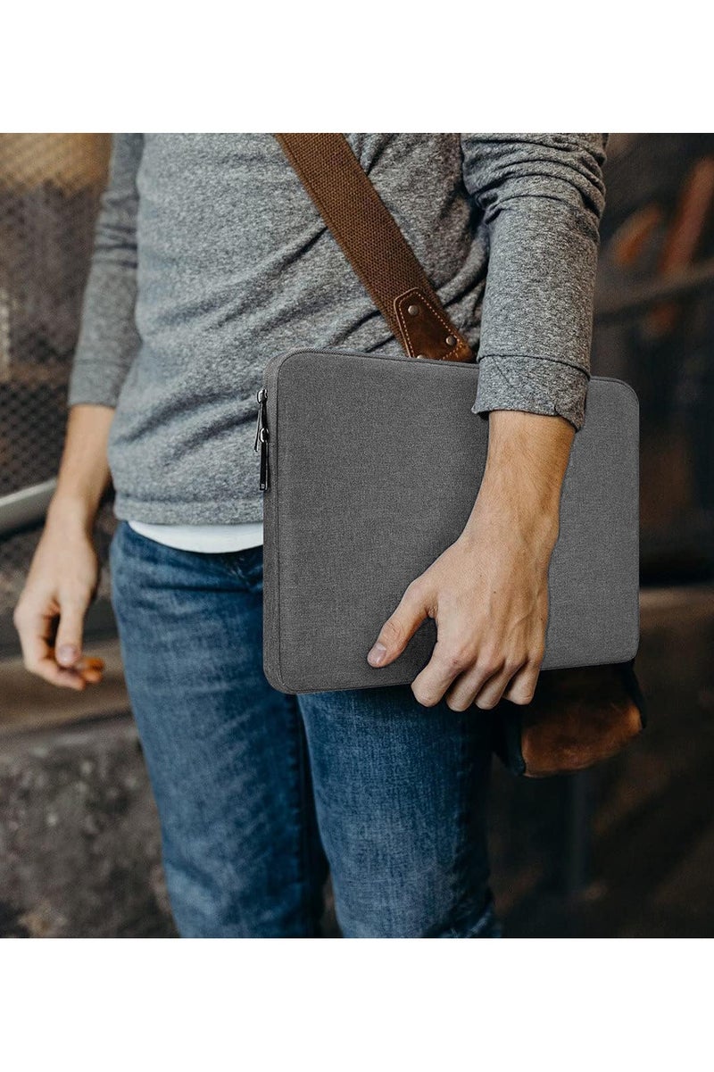 Plan A 15.6 Inch Laptop Sleeve Case Fits 15.3 Inch Tablet MacBook Shockproof Water Resistant Slim Portable Laptop Sleeve with Zipper Pockets Perfect for Travel and Daily Use (Gray) - Image 3