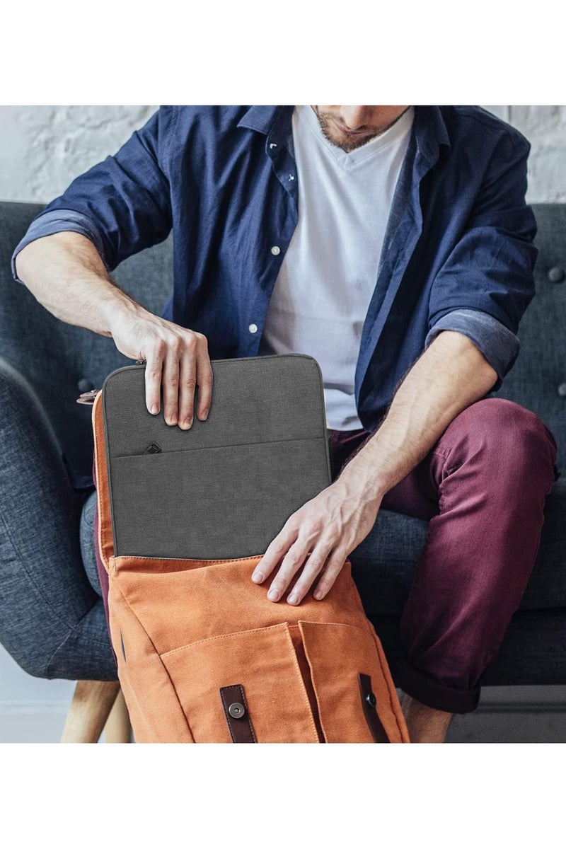 Plan A 15.6 Inch Laptop Sleeve Case Fits 15.3 Inch Tablet MacBook Shockproof Water Resistant Slim Portable Laptop Sleeve with Zipper Pockets Perfect for Travel and Daily Use (Gray) - Image 4