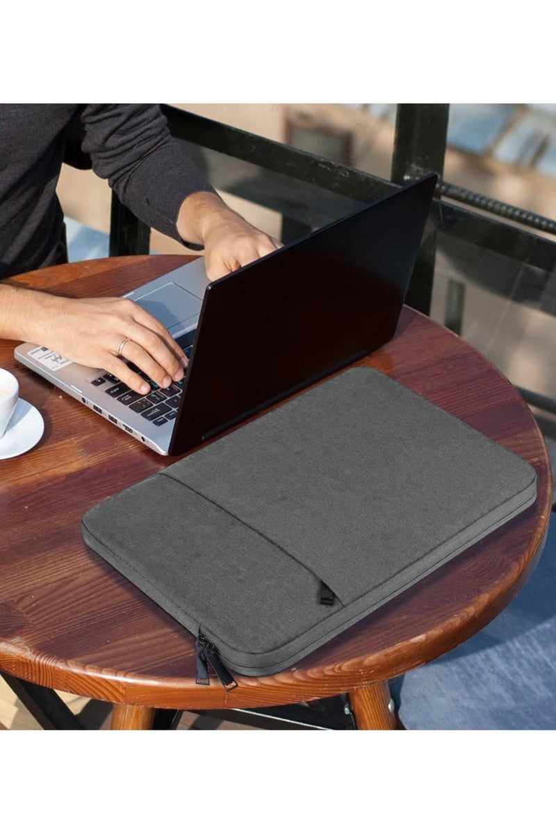 Plan A 15.6 Inch Laptop Sleeve Case Fits 15.3 Inch Tablet MacBook Shockproof Water Resistant Slim Portable Laptop Sleeve with Zipper Pockets Perfect for Travel and Daily Use (Gray) - Image 5