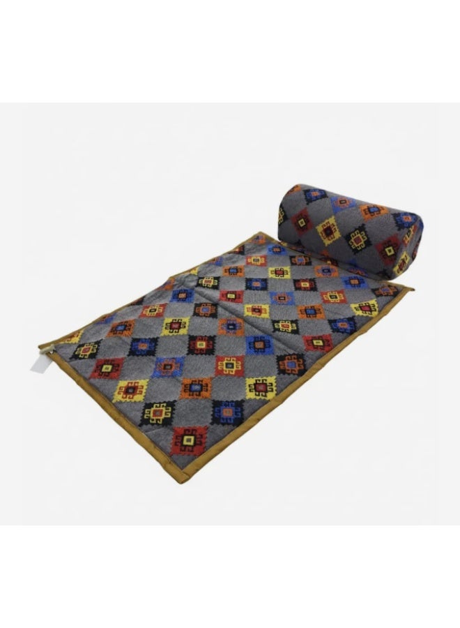 BAB Picnic Mat with Pillow 98×65 cm | Comfortable Khaki Mat with Assorted Designs | Compact Foldable Travel Blanket for Camping, Beach & Park Use - Image 2