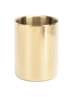 Thoraya Gold Round Stainless Steel Pen Holder Nordic Style Rugged Stainless Steel Flower Vase Gold Pen Pot for Office Desk  - Image 1