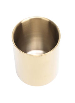 Thoraya Gold Round Stainless Steel Pen Holder Nordic Style Rugged Stainless Steel Flower Vase Gold Pen Pot for Office Desk  - Image 2