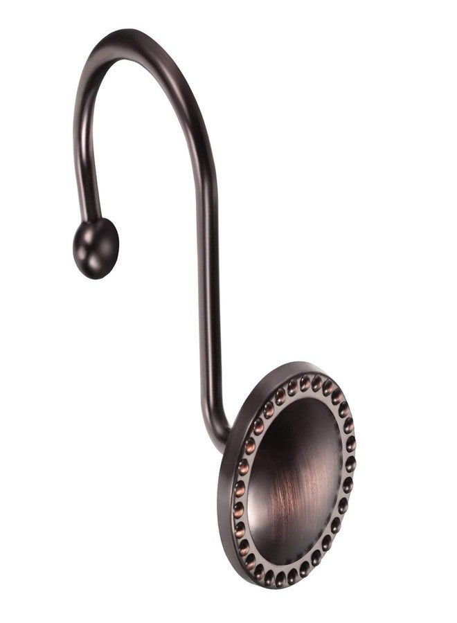 qinnsou 24 Pack Curtain Hooks, Heavy Duty Zinc Alloy Shower Curtain Hooks (Beaded Circle, Oil- Rubbed Bronze) - Image 1