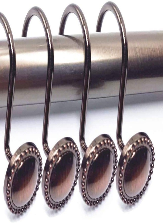 qinnsou 24 Pack Curtain Hooks, Heavy Duty Zinc Alloy Shower Curtain Hooks (Beaded Circle, Oil- Rubbed Bronze) - Image 5
