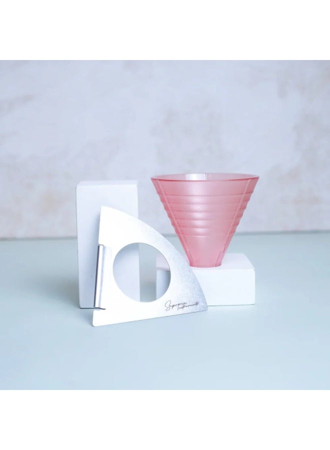 سوبريما إنسترومنتس Suprima Instruments SD1R Dripper Peach – بلاستيك بولي كربونات صديق للطعام مع مسطرة من الفولاذ المقاوم للصدأ، سعة 1-2 كوب، صانع قهوة دقيق - Image 2