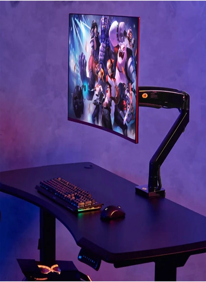Skill Tech - SH F100A Desk Mount Ultra Wide Full Motion Swivel Long Arm With Gas Spring For Most 13"-32" Screens, Max VESA 100x100, Max Load Capacity 12 Kg - Image 1