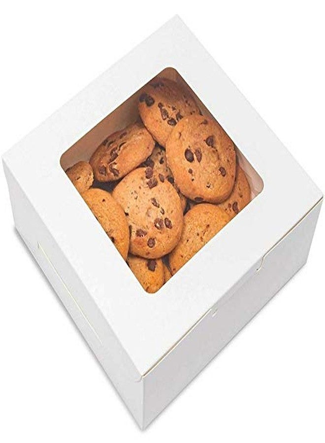 BAKEFY� 10+10+10 White Brownie 1,4,6 Brownie Holder Box Bakery Boxes Bulk Kraft Individual Boxes Carriers Treat Boxes Cookie Boxes Dessert Boxes for Small Pie Cookies and Pastry Boxes Packaging - Image 2