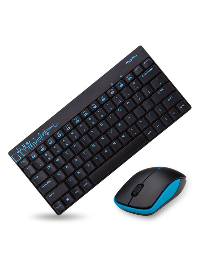 Generic - Mofii Skyscraper X210 Wireless Keyboard Mouse Set Notebook Portable Small Office Unlimited Keyboard Mouse-Specifications:x210 BLACK BLUE - Image 1