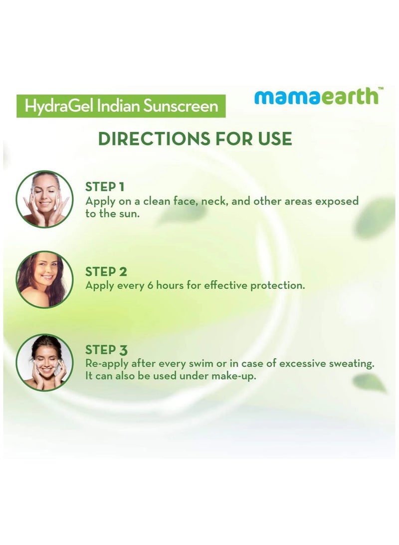 Mamaearth HydraGel Indian Sunscreen Sun Protection, 50 gm - Image 5