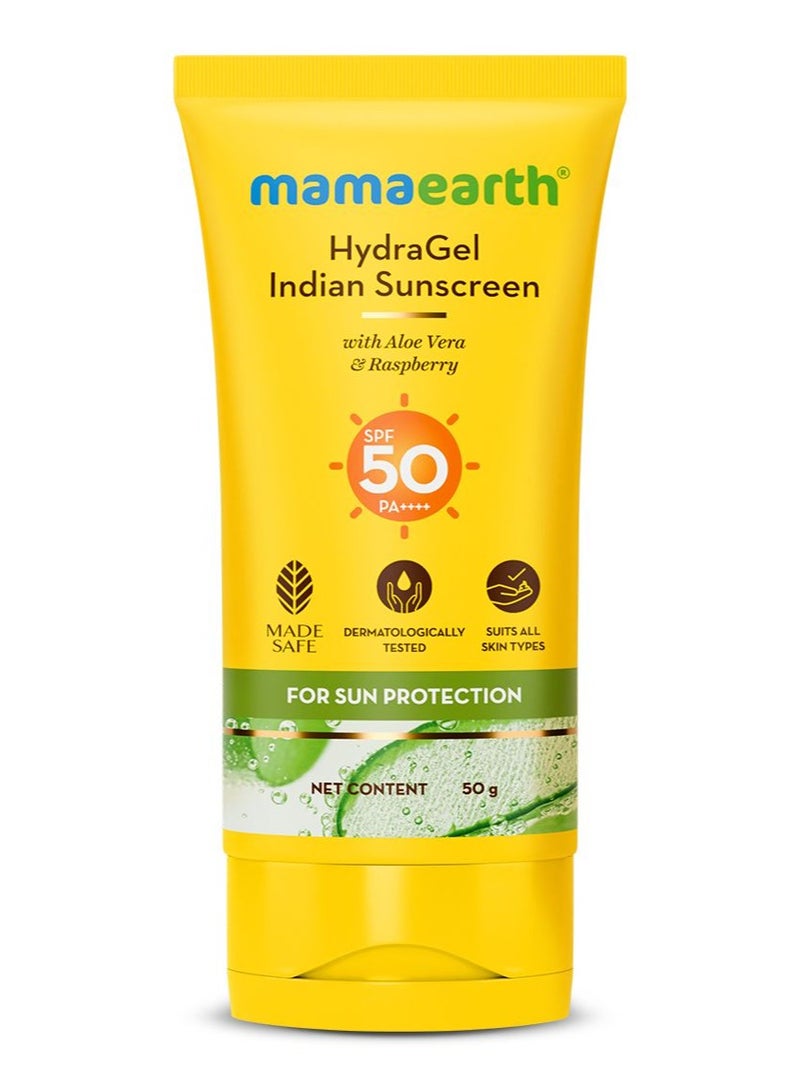 Mamaearth HydraGel Indian Sunscreen Sun Protection, 50 gm - Image 1