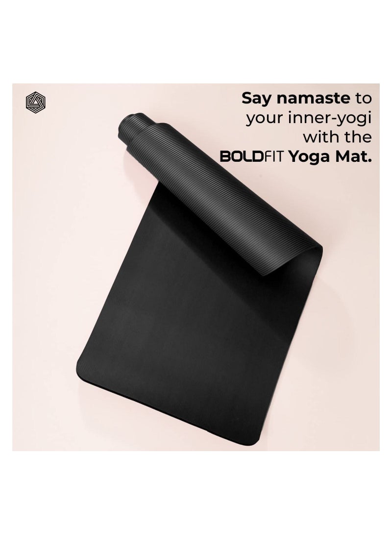 BOLDFIT Yoga Mats For Women And Men NBR Material With Carrying Strap 8mm  - Image 2