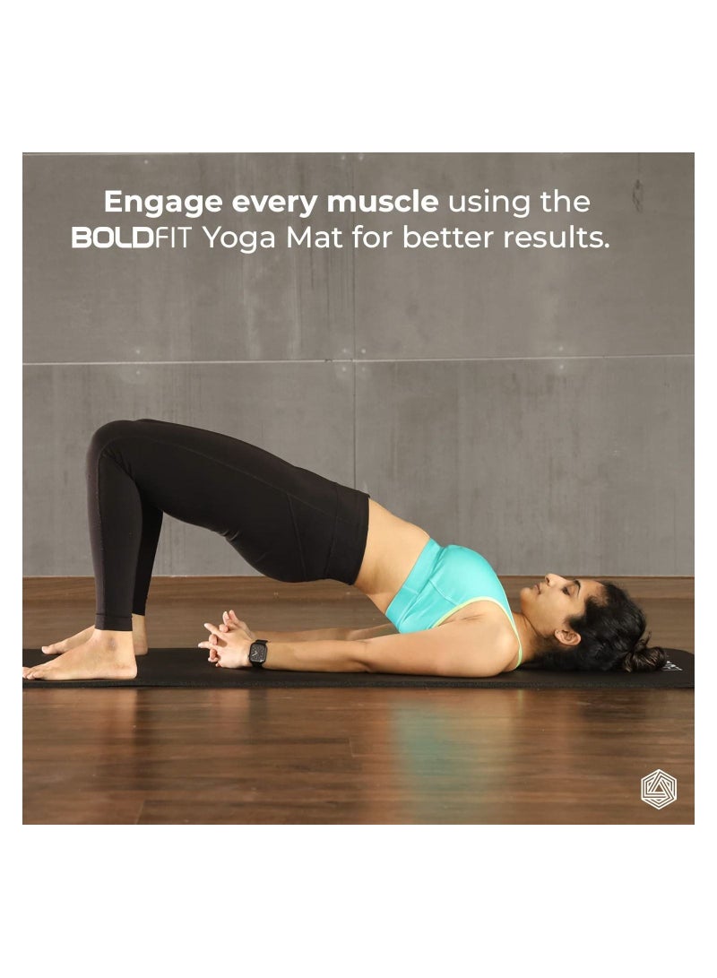 BOLDFIT Yoga Mats For Women And Men NBR Material With Carrying Strap 8mm  - Image 5