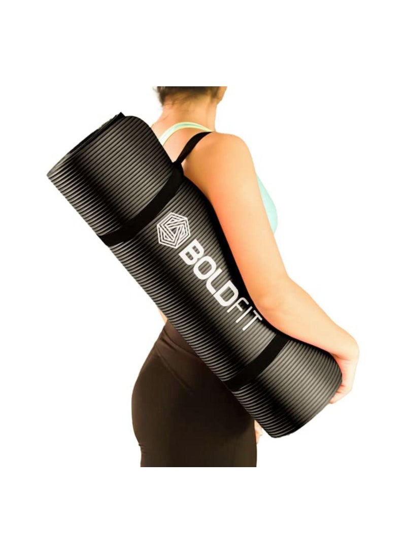 BOLDFIT Yoga Mats For Women And Men NBR Material With Carrying Strap 8mm  - Image 1