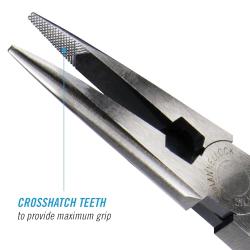 Channellock 317 8-Inch Long Nose Plier with Side Cutter | Needle Nose Pliers with Knife and Anvil - Style Side Cutter | Crosshatch Jaw Forged from High Carbon Steel for Maximum Grip on Materials | Specially Coated for Rust Prevention | Comfort Grips , Blue - Image 4
