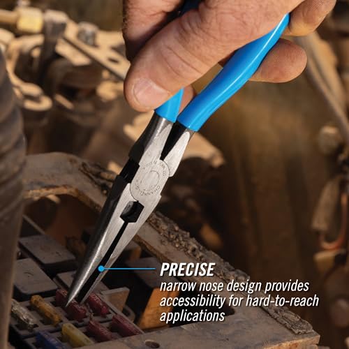 Channellock 317 8-Inch Long Nose Plier with Side Cutter | Needle Nose Pliers with Knife and Anvil - Style Side Cutter | Crosshatch Jaw Forged from High Carbon Steel for Maximum Grip on Materials | Specially Coated for Rust Prevention | Comfort Grips , Blue - Image 3