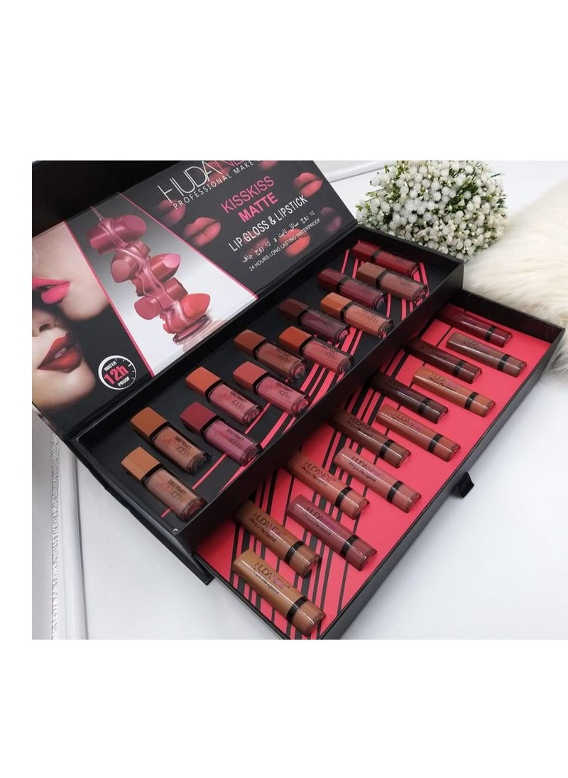 Huda New - 24 Piece Gloss & Lipstick Set Multicolour - Image 1