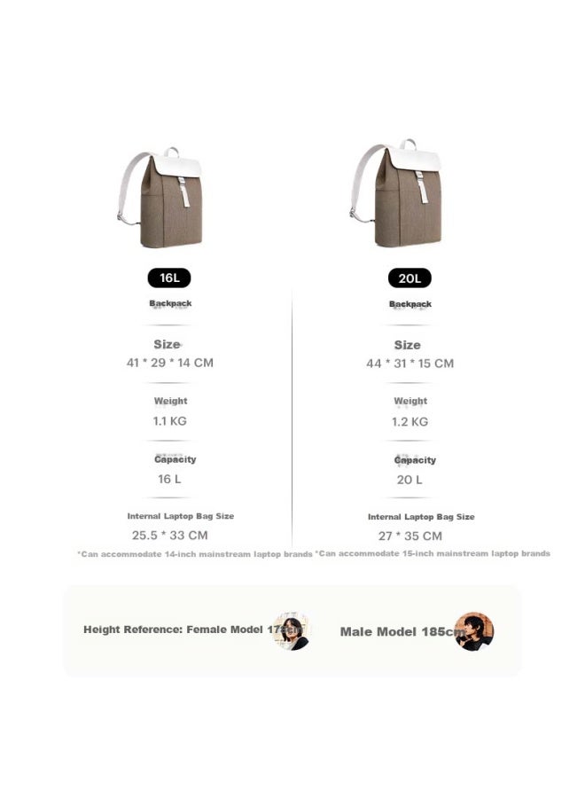 Ito Porcini Backpack Series Business Travel Fashion Laptop Bag Women's Backpack Dusk Brown 20l - Image 5