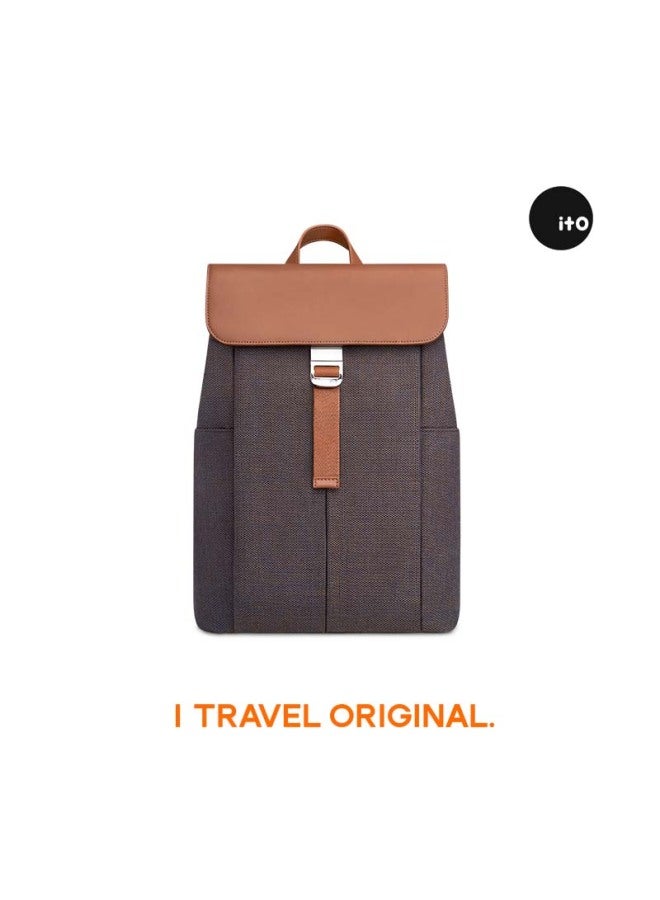 Ito Porcini Backpack Series Business Travel Fashion Laptop Bag Women's Backpack Dusk Brown 20l - Image 1