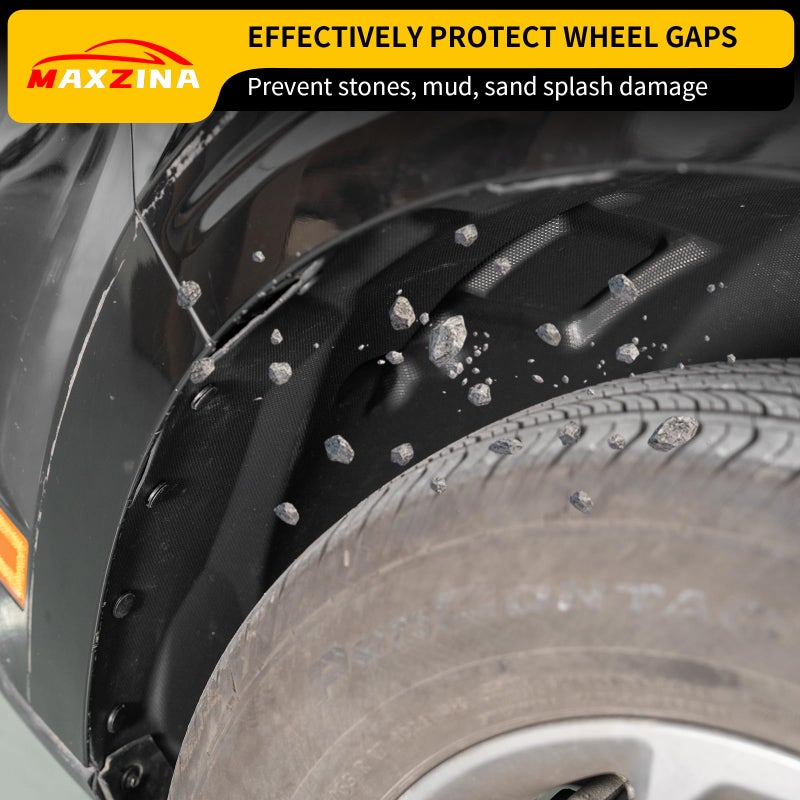 Maxzina Front Wheel Well Liners Compatible with 2022-2025 Ford Maverick Front Driver & Passenger Side No Drilling Well Guards Tire Inner Fenders Splash Liner for 2024 Maverick Accessories (2PCS) - Image 4