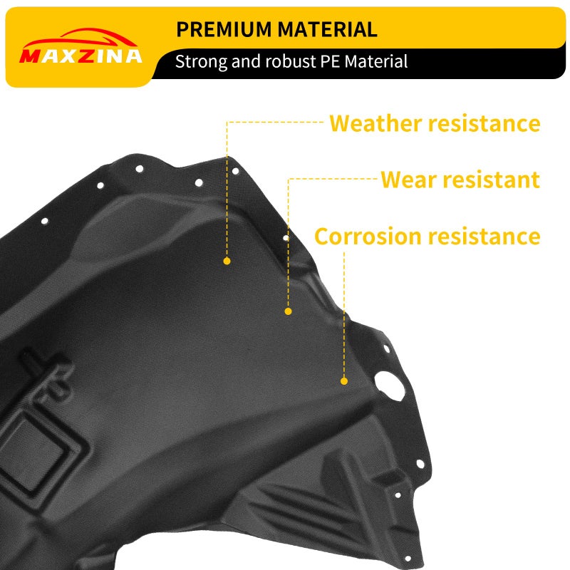 Maxzina Front Wheel Well Liners Compatible with 2022-2025 Ford Maverick Front Driver & Passenger Side No Drilling Well Guards Tire Inner Fenders Splash Liner for 2024 Maverick Accessories (2PCS) - Image 5