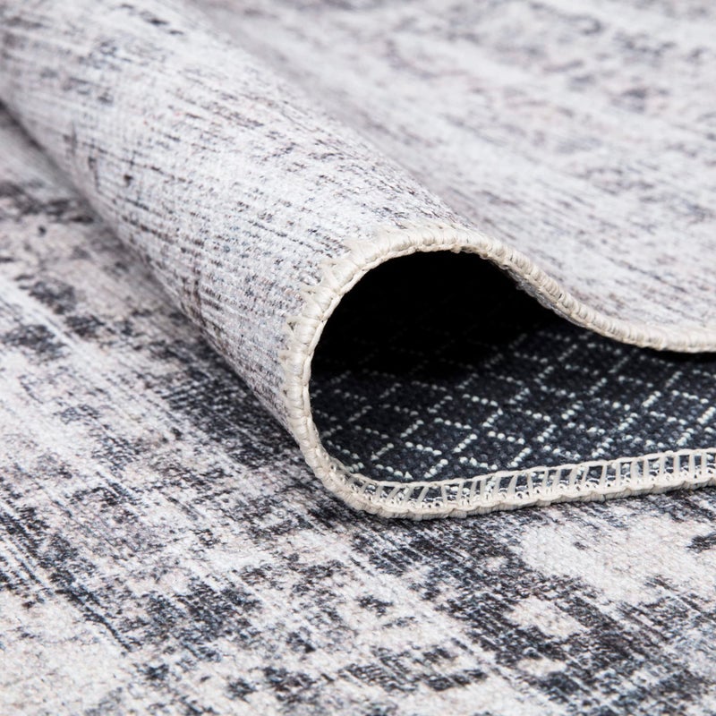 Bloom Rugs بلوم سجاد قابلة للانزلاق غير قابلة للانزلاق 12 قدم - رمادي/الفحم/عداء تجريدي حديث للحمام ومطبخ المدخل - الحجم الدقيق: 2.5 "× 12" - Image 3