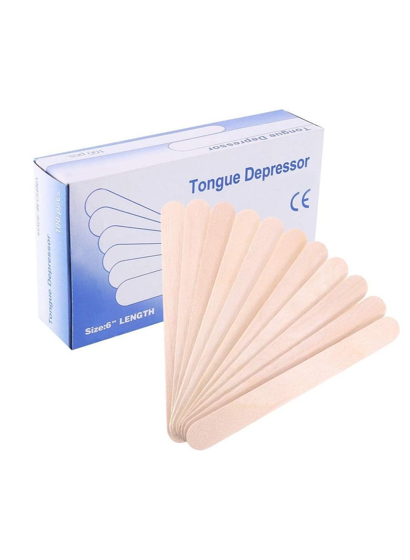 BLOOMING TIME Disposable Wooden Tongue Depressor Waxing Spatula 100pcs box - Image 1