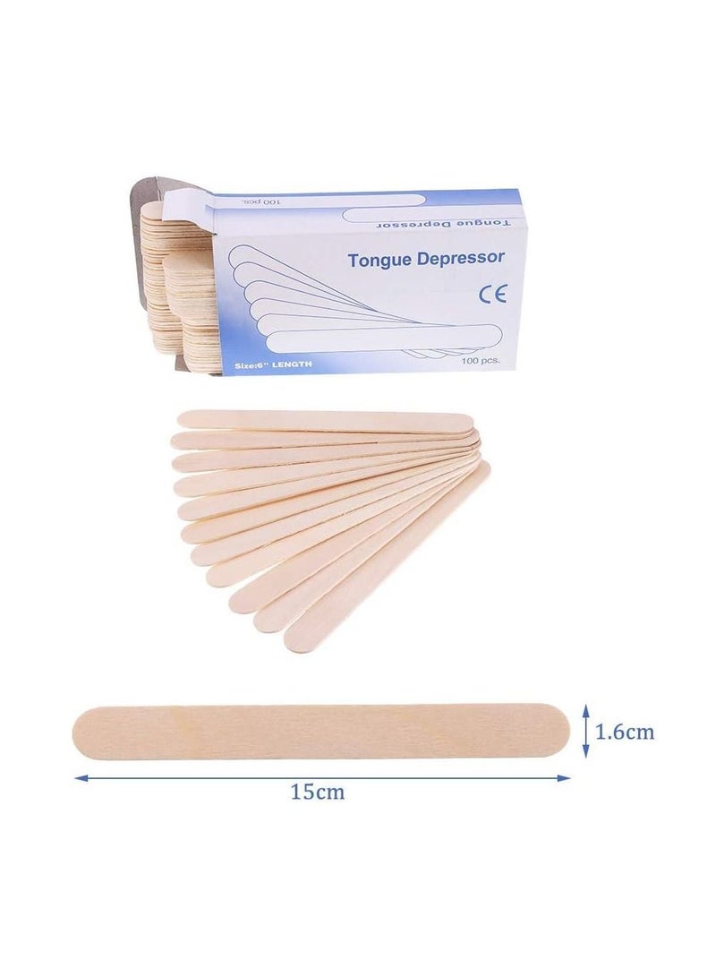 BLOOMING TIME Disposable Wooden Tongue Depressor Waxing Spatula 100pcs box - Image 3