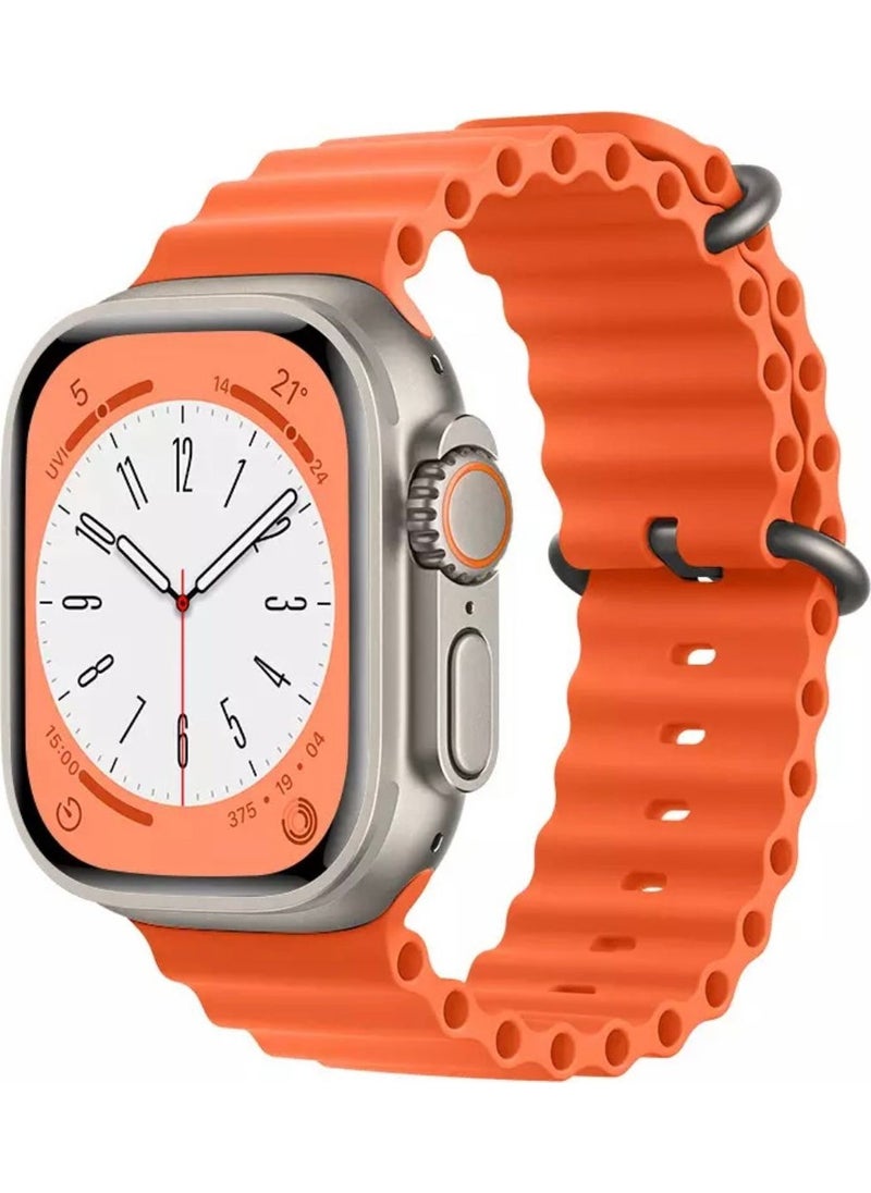 Mi7a - Apple Watch Series 8 7 6 5 4 3 2 Se 42MM / 44MM / 45MM Compatible Sport Silicone Band Ocean Strap - Image 1