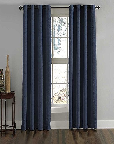 Curtainworks 1Q806308NY Lenox Grommet Curtain Panel, 50 by 108", Navy - Image 5