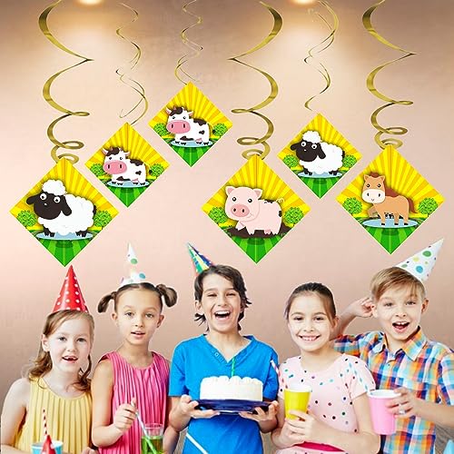 Balloonistics Farm Animals Hanging Swirl Decorations Farm Animals Theme Banyard Decorations Party Farm Animals Theme Banyard Ceiling Hanging Swirl Decorations (Pack of 6 Swirls) - Image 3