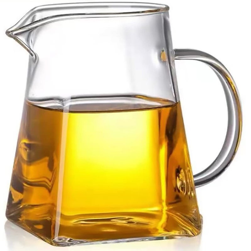 Dadamong Glass Pitcher with Handle, Milk and Cream Pitcher Cup Jug, Heat Resistant Borosilicate Glass Creamer for Coffee Tea or Maple Syrup Serving, Stovetop & Microwave Safe (12oz/ 350ML) - Image 1