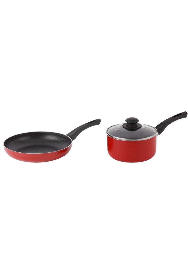 DELCASA - Delcasa 3 Piece Nonstick Cookware Set DC2898 16 cm saucepan with lid and a 24 cm frypan. assorted color - Image 1