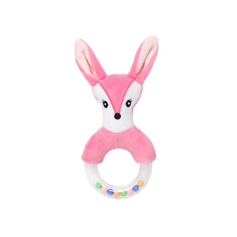 Cute Cartoon Rabbit Fox Sheep Plush Baby Rattle Fox Hand ring 