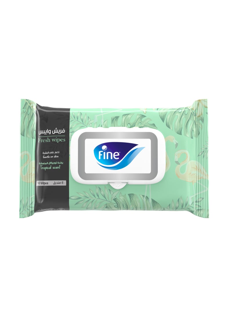 Fine مناديل فريش برائحة استوائية 40 ورقة - Image 1