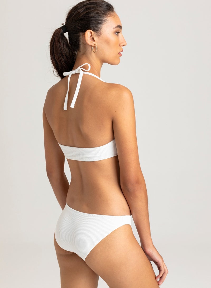 VULEVU Tie Front Bikini Top White - Image 2