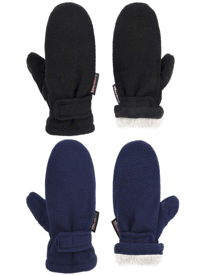 Reyow Toddler Mittens Baby Boy & Girls Winter Warm Mittens Kids Easy-On Sherpa Fleece Lined Snow Infant Gloves 2 Pairs - Image 1