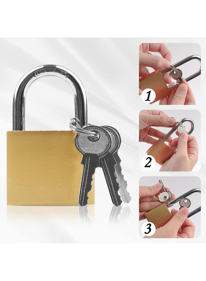 ROBUSTLINE Brass Plated Padlock Padlocks For Luggage Lockers Solid Brass Keyed Alike Padlocks 4Pcs 25Mm - Image 2