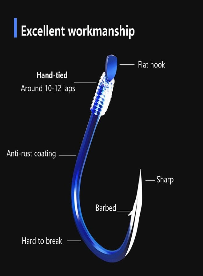 AMHDV Tiny Fishing Hooks with Line, Small Fishing Hook and Leader (Pack of 20) (Blue, 16# (0.55-2.2lb)) - Image 4