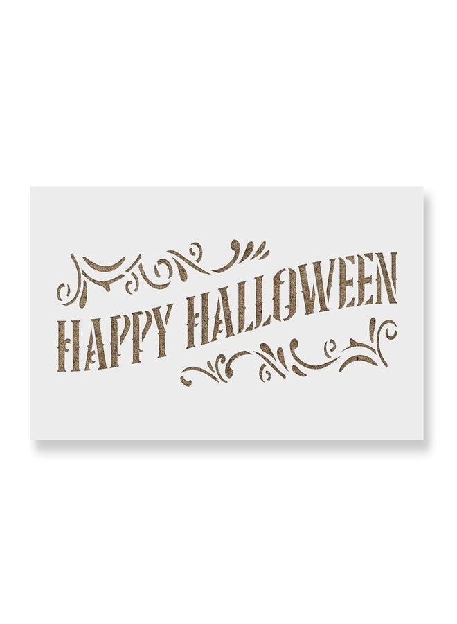 Stencil Revolution Happy Halloween Sign Stencil - Reusable Stencils for Painting - Create DIY Happy Halloween Sign Crafts and Projects - Image 1