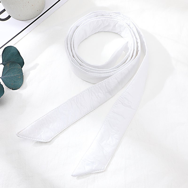 New Womens Down Jacket Waist Belt White - Image 1