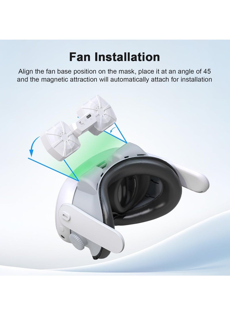 Loquat Face Pad Cooling Fan for Meta Quest 3, Air Circulation Face Cushion Replacement, Prevent Lens Fogging and Relieve Hot Air - Image 3