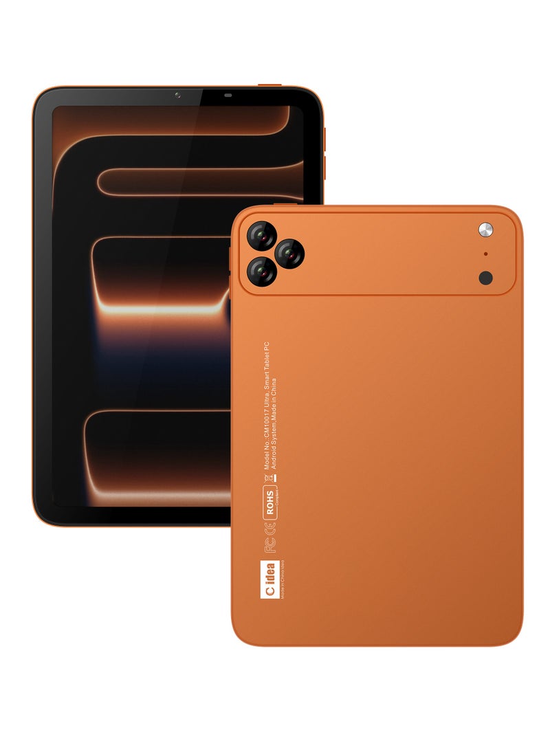C idea CM10017 Ultra 10-Inch Android 16 Tablet PC with Keyboard & Mouse, 8GB RAM + 1TB ROM, Dual SIM 5G LTE, Wi-Fi, GPS, 13MP Front + 16MP Rear Camera, Tab with Stylus – Orange - Image 1
