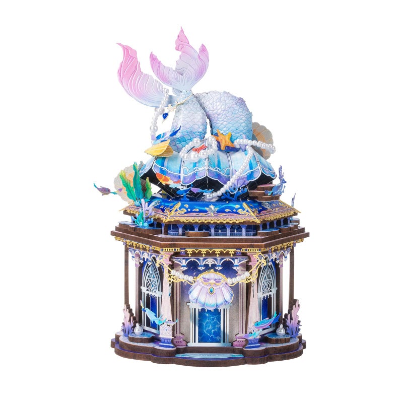 MU 3D Metal Puzzle Phoenix Crown Jewellery Box Models Kits Building 3D Wooden Puzzles, Jewellery Storage Box DIY Craft Work Miniature Building, Birthday Gifts Home Desk Decor - Image 1