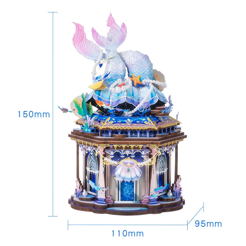 MU 3D Metal Puzzle Phoenix Crown Jewellery Box Models Kits Building 3D Wooden Puzzles, Jewellery Storage Box DIY Craft Work Miniature Building, Birthday Gifts Home Desk Decor - Image 2