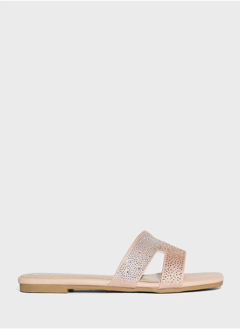 Ella Limited Edition Ombre Diamante Flat Sandal