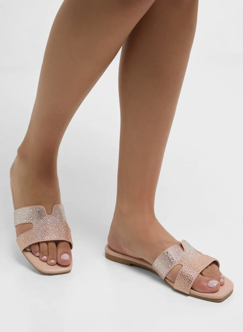 Ella Limited Edition Ombre Diamante Flat Sandal