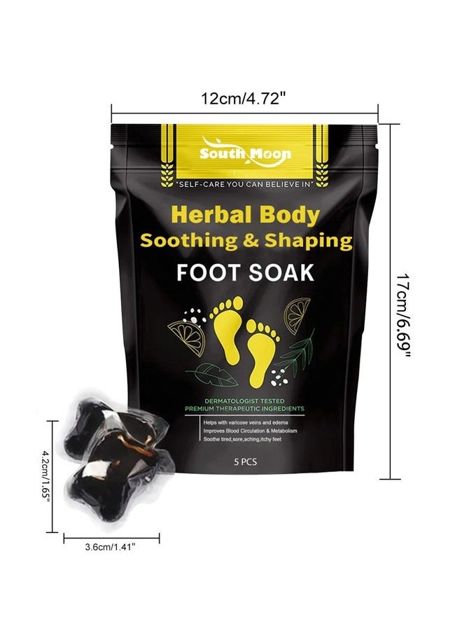 SOUTH MOON - 5Pcs Herbal Soothing Foot Bath Bag - Slim Body Sculpting - Slim Thighs & Big Belly - Foot Bath Foot Soak Bag - Image 1