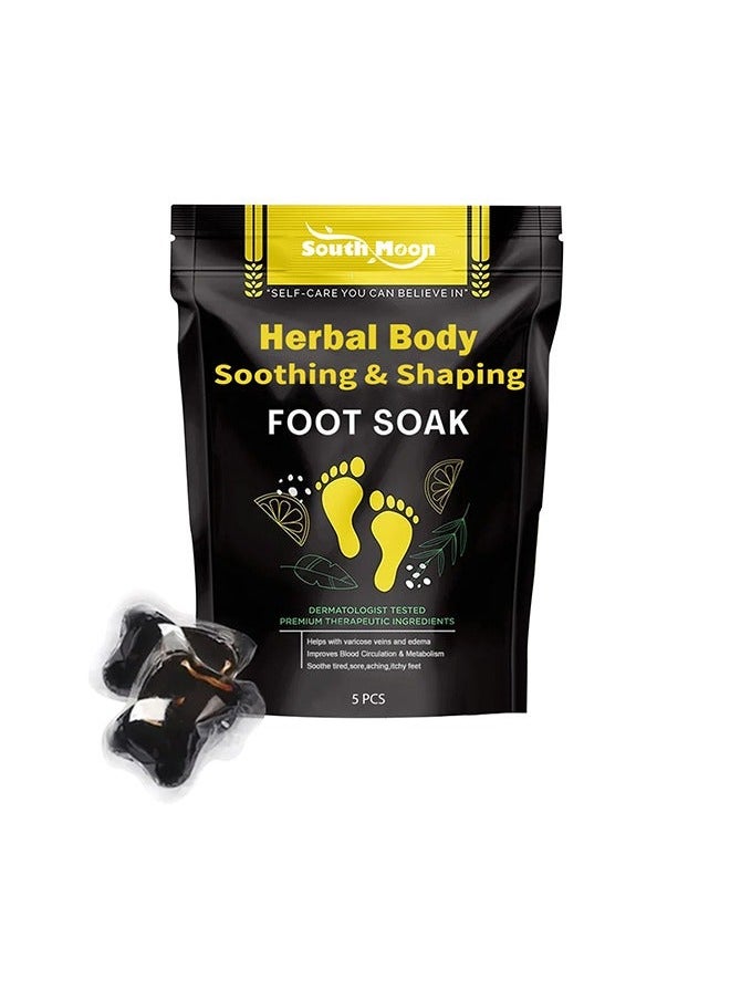 SOUTH MOON - 5Pcs Herbal Soothing Foot Bath Bag - Slim Body Sculpting - Slim Thighs & Big Belly - Foot Bath Foot Soak Bag - Image 1